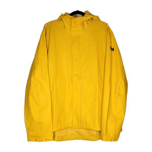 Helly Hansen Moss Rain Jacket Mens XL Hooded Windproof Raincoat Yellow Gorpcore